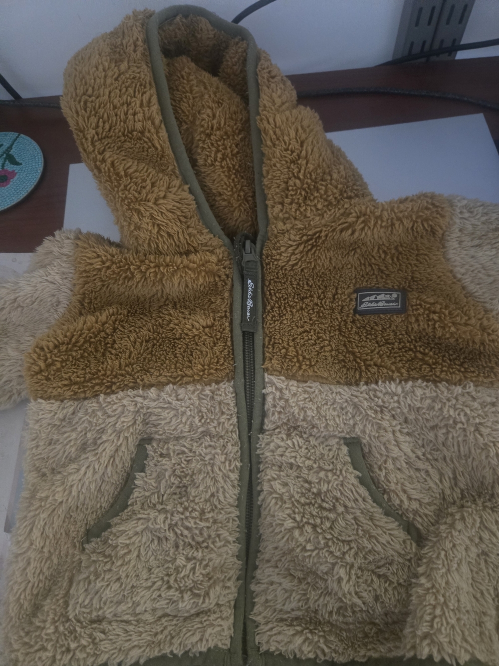 Eddie Bauer Tan Faux Shearling Baby Jacket